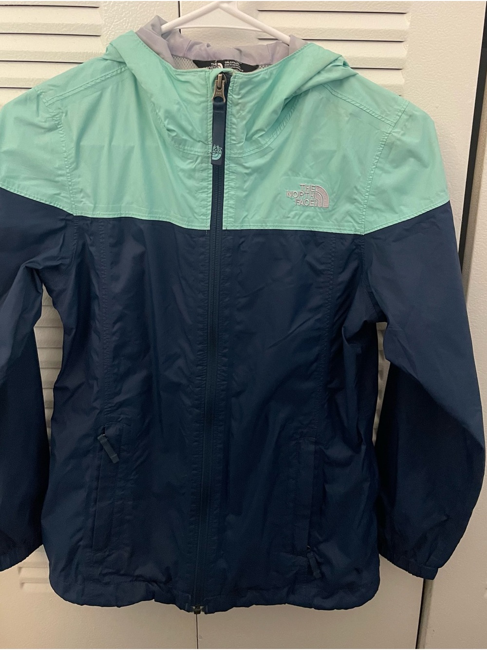 The North Face Two-Tone Hooded Rain Jacket girls size small
